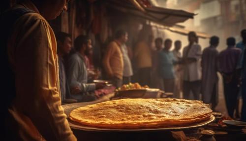 Group of people eating homemade pizza outdoors generated by AI